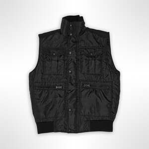Express Men's Black Utility Puffer Vest - Size Large